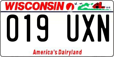 WI license plate 019UXN
