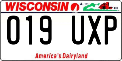 WI license plate 019UXP