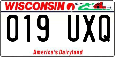 WI license plate 019UXQ