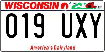 WI license plate 019UXY