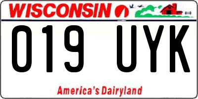 WI license plate 019UYK