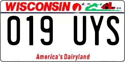 WI license plate 019UYS