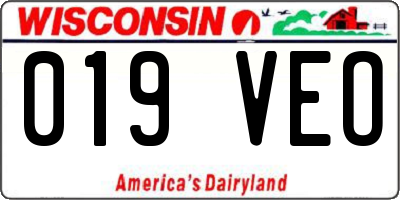 WI license plate 019VEO