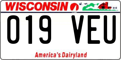 WI license plate 019VEU