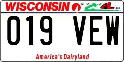 WI license plate 019VEW
