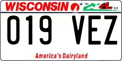 WI license plate 019VEZ