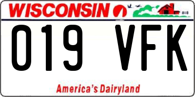 WI license plate 019VFK