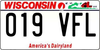 WI license plate 019VFL
