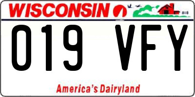 WI license plate 019VFY