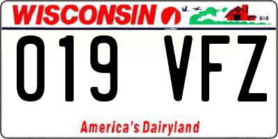WI license plate 019VFZ