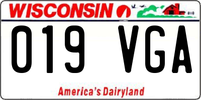WI license plate 019VGA