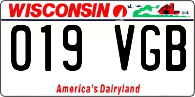 WI license plate 019VGB