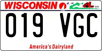 WI license plate 019VGC