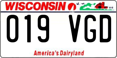 WI license plate 019VGD