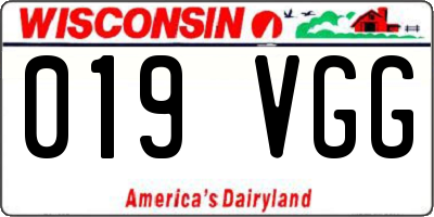 WI license plate 019VGG