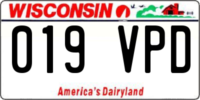 WI license plate 019VPD