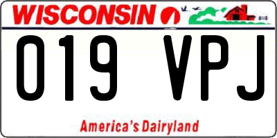 WI license plate 019VPJ