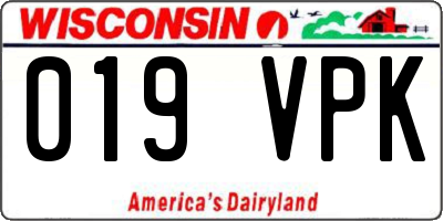 WI license plate 019VPK