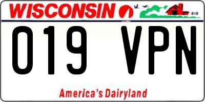 WI license plate 019VPN