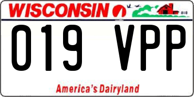 WI license plate 019VPP
