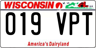 WI license plate 019VPT