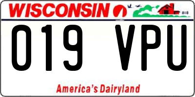 WI license plate 019VPU