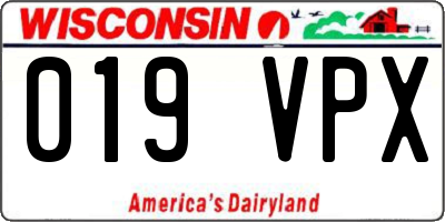 WI license plate 019VPX