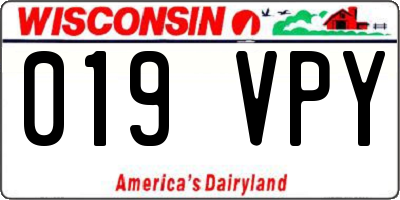 WI license plate 019VPY