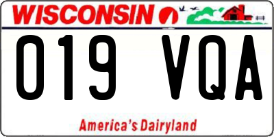 WI license plate 019VQA