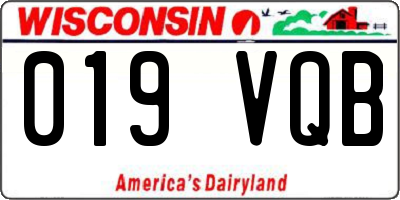 WI license plate 019VQB