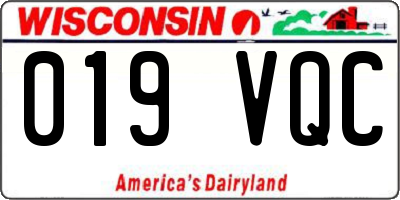 WI license plate 019VQC