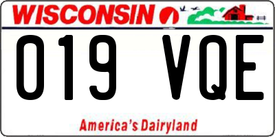 WI license plate 019VQE