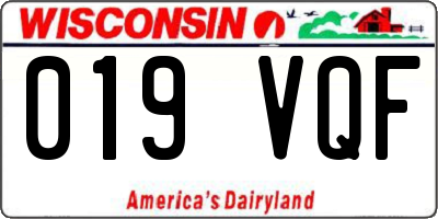 WI license plate 019VQF