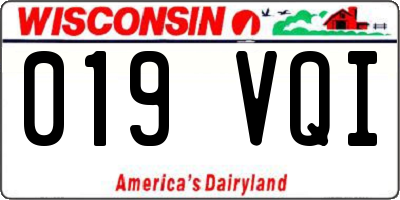 WI license plate 019VQI