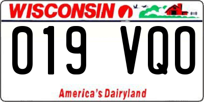 WI license plate 019VQO