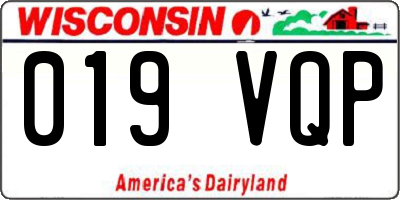WI license plate 019VQP