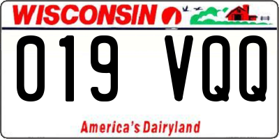 WI license plate 019VQQ