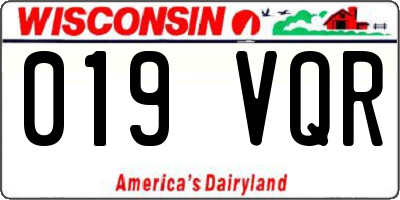 WI license plate 019VQR