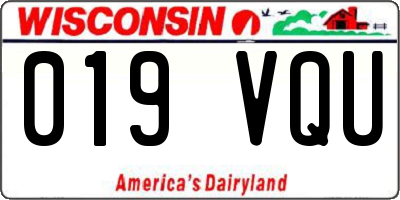 WI license plate 019VQU