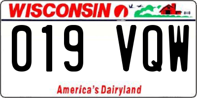 WI license plate 019VQW