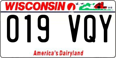 WI license plate 019VQY