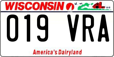 WI license plate 019VRA