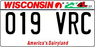 WI license plate 019VRC