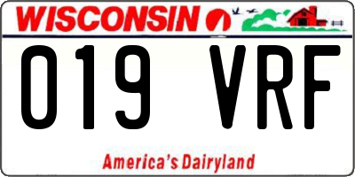WI license plate 019VRF