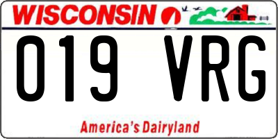 WI license plate 019VRG
