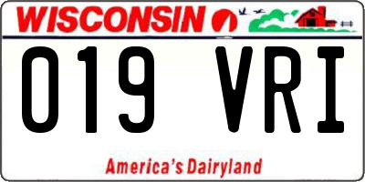 WI license plate 019VRI
