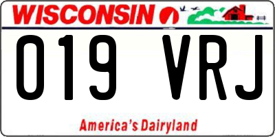 WI license plate 019VRJ