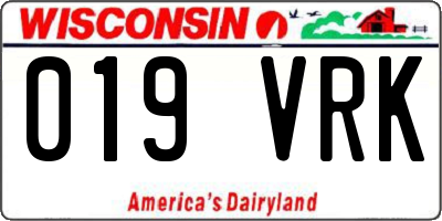 WI license plate 019VRK