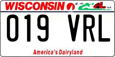 WI license plate 019VRL