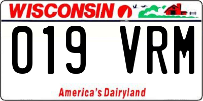 WI license plate 019VRM